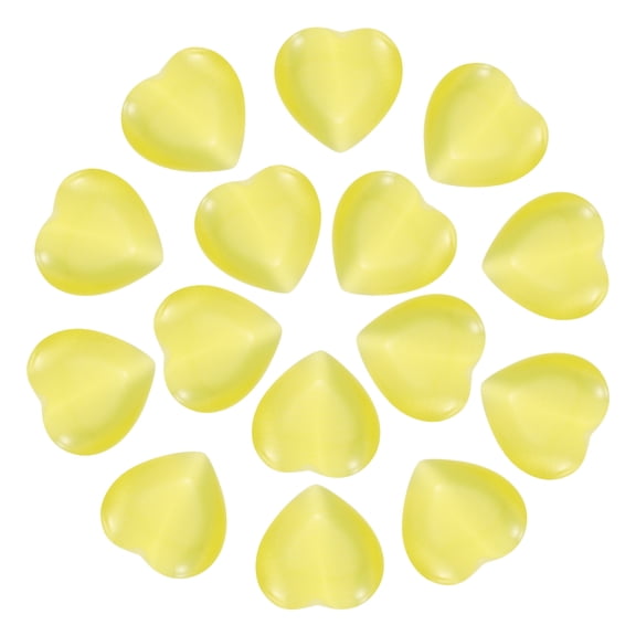 Uxcell 15 Pcs Natural Heart Shaped Crystal Stone, 0.6 Inch Mini Polished Love Gemstone Crystal, Pocket Rock Engraved Worry Stones for Women Gifts Meditation, Bright Yellow