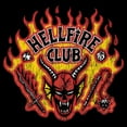 thumbnail image 2 of Netflix Juniors' Stranger Things Distressed Hellfire Club Flame Badge T Shirt, 2 of 4