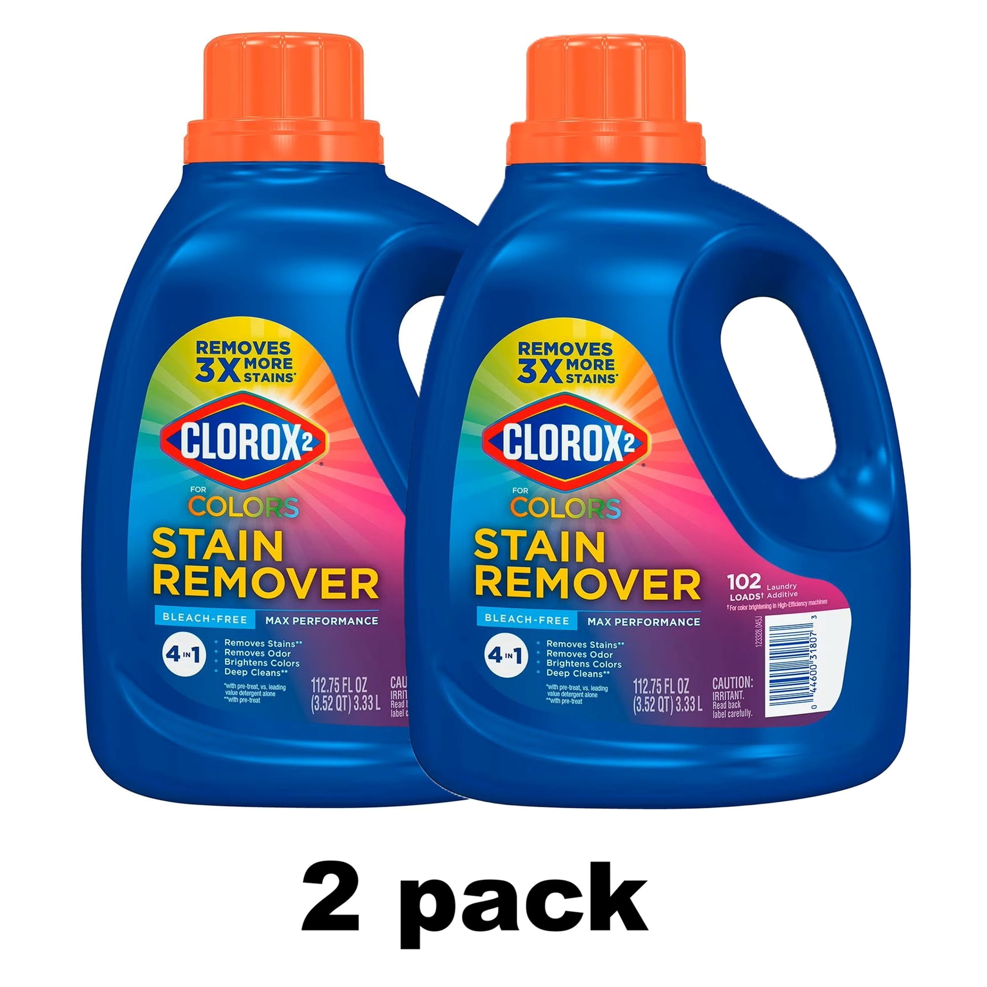 Clorox 2 for Colors 4-in-1 Stain Remover, 112.75 fl oz, 2-Pack – Free Shipping
