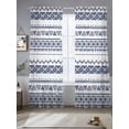 thumbnail image 5 of Sheer Curtains 108 Inches Long, Blue Boho Stripes Light Filtering Window Curtains for Living Room, Minimalist Geometric Tribal Ethnic Rod Pocket Voile Sheer Curtain Drapes, 52"W x 108"L, 2 Panels, 5 of 8