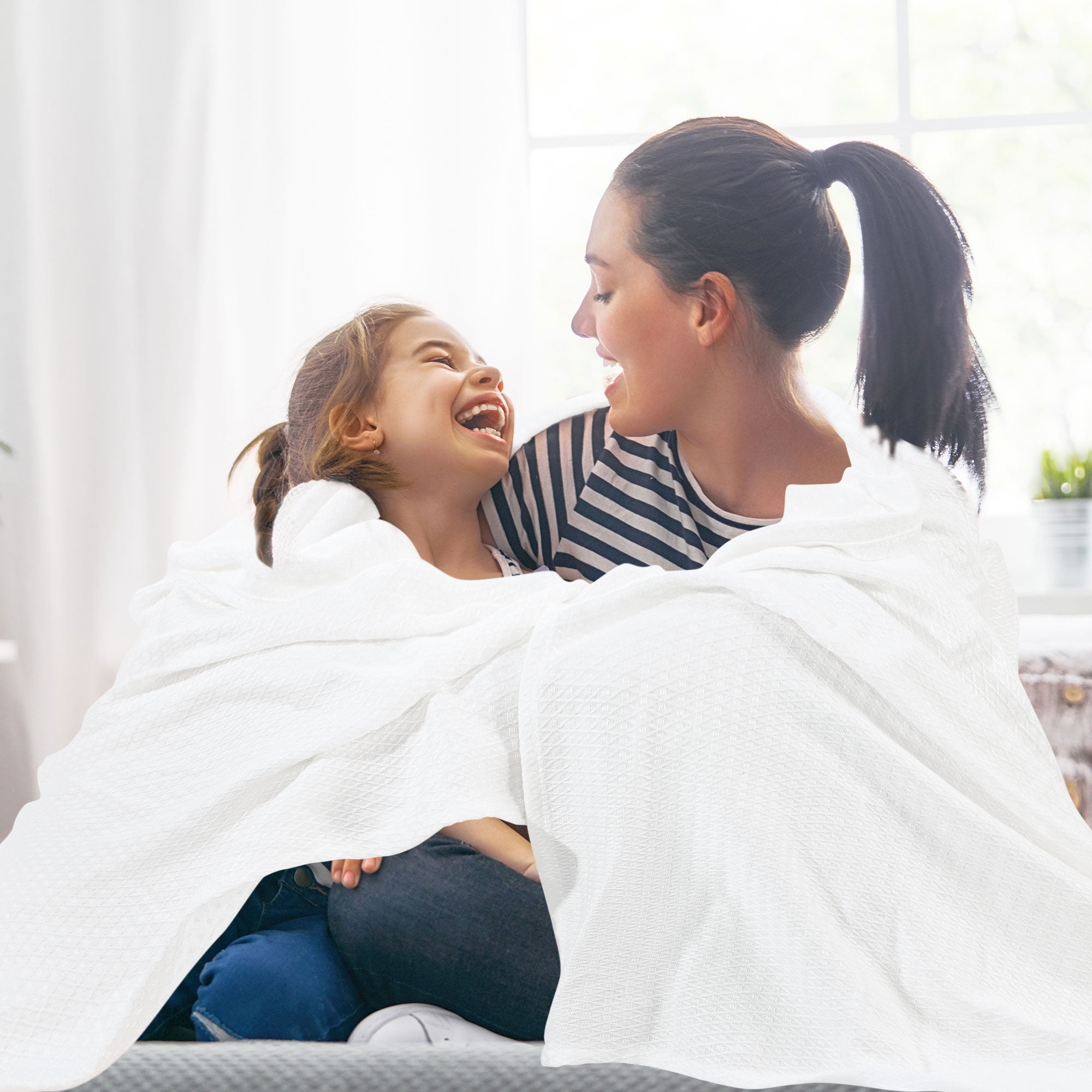 Unique Bargains Cooling Viscose from Bamboo Breathable Blanket White Twin