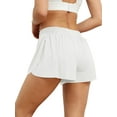 thumbnail image 5 of Women High Waist Athletic Workout Yoga Shorts Sports Running Casual Drawstring Active Fitness Volleyball Shorts, 5 of 6