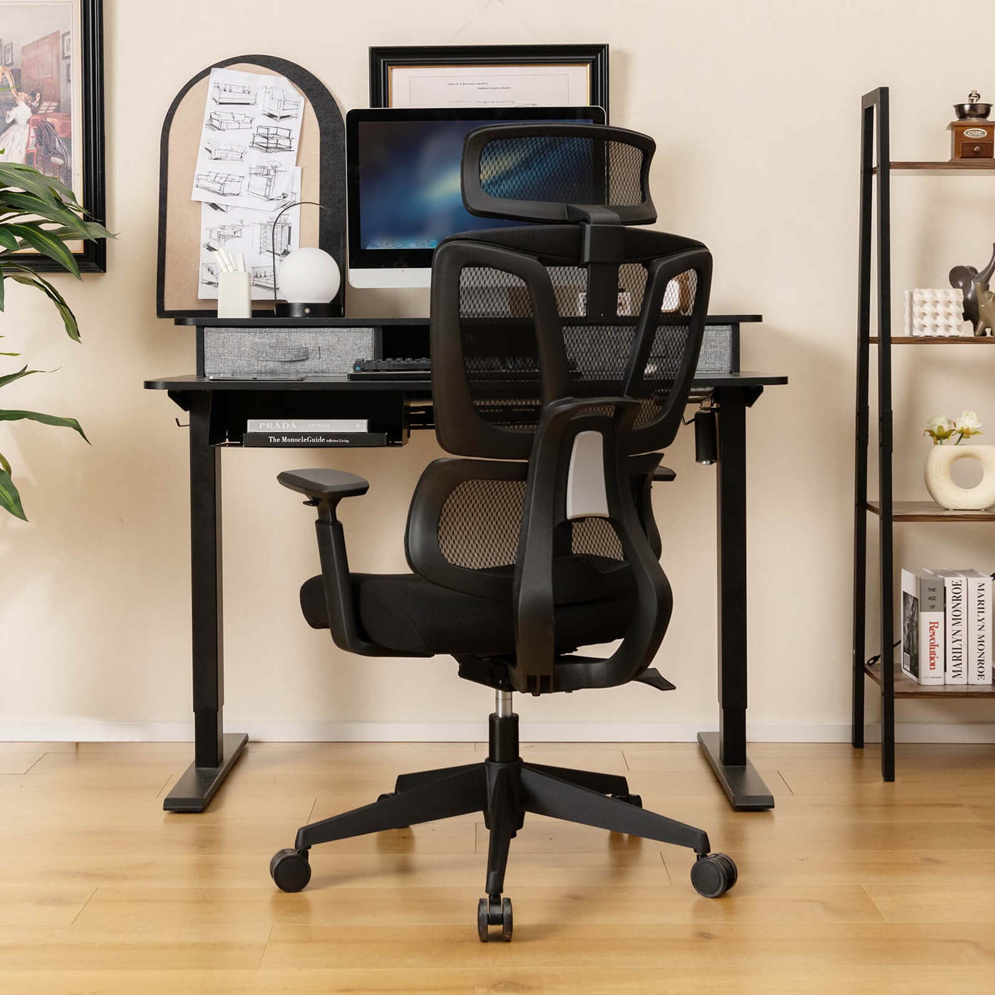 Costway Ergonomic Office Chair Adjustable Desk Chair Breathable Mesh Chair Black