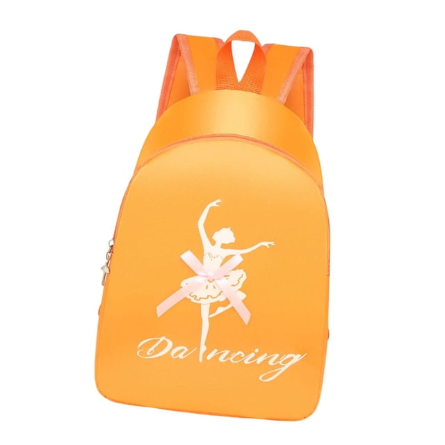 Mochila de ballet, bonita y portátil, ideal para niñas bailarinas de danza latina y otros deportes. Naranja