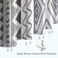 thumbnail image 6 of White Geometric Diamond Wave Pattern Shower Curtain 72"x72" ,Bathroom Decorative Shower Curtains Set with 12 Hooks,Modern Waterproof Washable Shower Curtain, 6 of 6