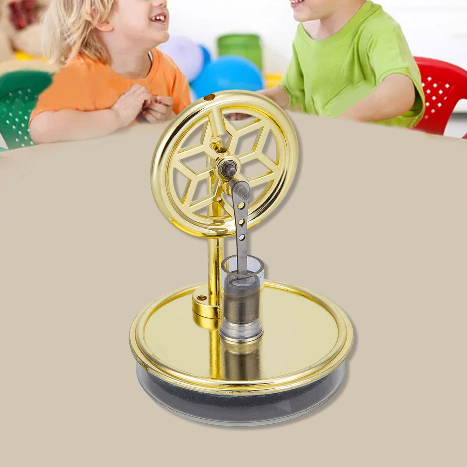 Low Temperature Stirling Engine Assembled Electricity Generator Heat Experiment Generator Model with Flywheel Designs