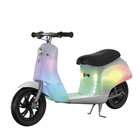 Open Box Razor 15130614 Pocket Mod Lightshow - Classic Euro-Style Electric Scooter, White