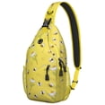 thumbnail image 1 of Bumble Bee Sling Backpack, Honeybee and Hive Print Crossbody Bag with Cute Pattern Design, Bee Lovers Travel Gift Idea, 1 of 5