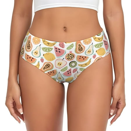 Womens Underwear - Cute Pear Banana Lemon No Show Seamless Underwear for Women  Soft Comfort Stretch Women s Panties  Hipster Ladies Panties Bikini Underwear Briefs