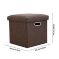 thumbnail image 2 of Pequeño Organizador Asiento Plegable Cubo Reposador Pie Almacenamiento Otomana Con Tapa Esponja 11.81x11.81x11.81 Pulgadas Plegables Pequeñas Otomanas para Sala Estar en Casa, 2 of 9