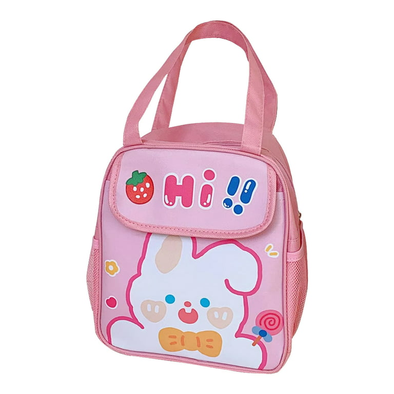 Dengjunhu Kawaii Lunch Bag for Girls Lunch Box Insulated Cute Lunch Bags  for Women Insulated Lunch Box for Kids (Pink) 