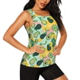 thumbnail image 2 of Fuzoiu Avocado Print Women's Workout Tank Top,Athletic Racerback Sports Tank,Tops Sleeveless Running Loose Fit Yoga Tops,Active Shirts for Yoga, Running, and Gym-Small, 2 of 7