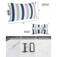 thumbnail image 3 of Pack of 4 Outdoor Lumbar Pillow Covers 11x16 Inch, Navy Blue Grey Stripe Waterproof Throw Pillow Covers Set, Modern Farmhouse Vertical Striped Decorative Cushion Cases for Patio Porch Car, 3 of 7