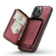 thumbnail image 3 of K-Lion Luxury Wallet Case for iPhone 14 Pro PU Leather Purse Case with Detachable Card Slots Zipper Pocket Kickstand Function Shockproof Case Red,For iPhone 14 Pro, 3 of 7