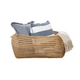 thumbnail image 2 of Kouboo Cambria Rectangular Open Weave Storage Basket, Storage Baskets with Wooden Handles Woven Bin Organizers, Honey Brown, 2 of 6