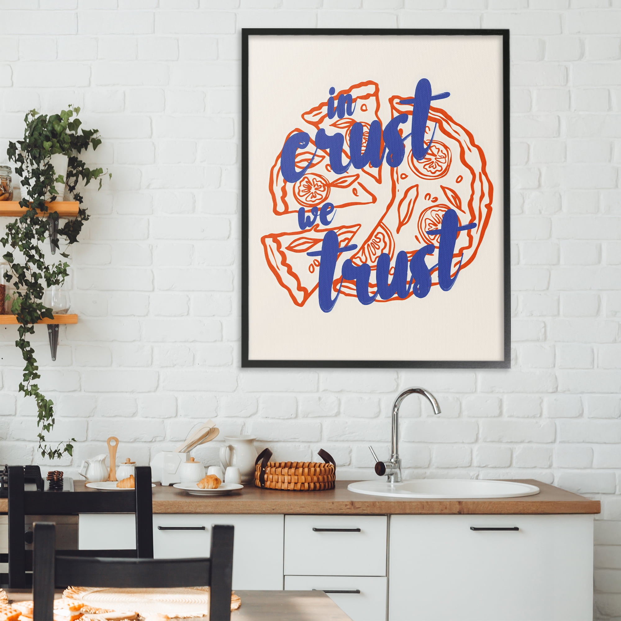 Stupell Industries In Crust We Trust Pizza Black Framed Giclee Art, design by The Prints Vibe