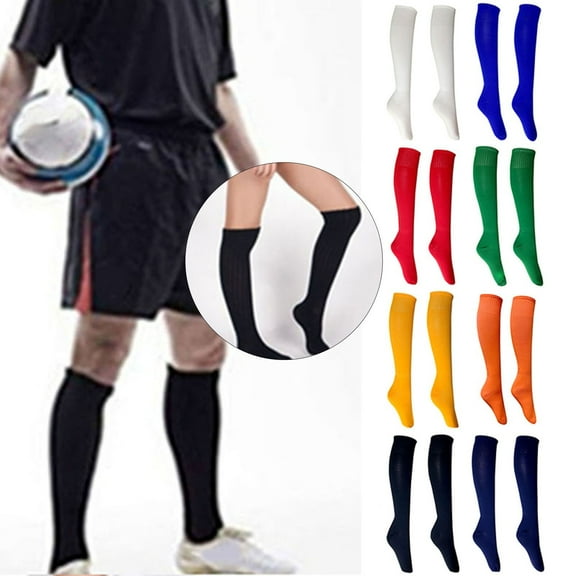 Men's Football Long Socks - Knee High Compression Sports Socks for Soccer, Rugby, Athletic Performance, Moisture Wicking & Cushioned Design