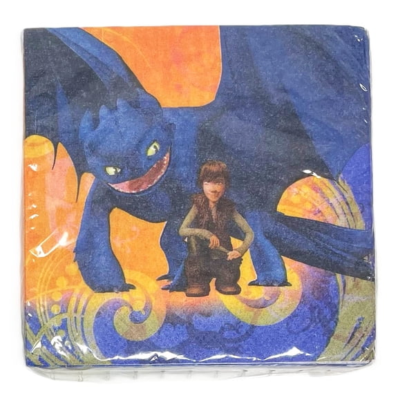 How to Train Your Dragon Hiccup & Toothless Dessert Party Napkins - Pack of 16