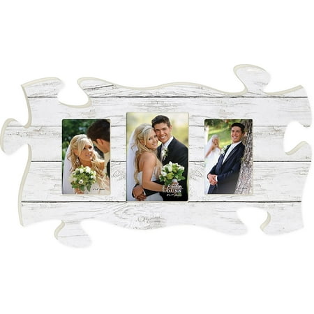Gorham White Paisley - P. Graham Dunn Puzzle Pieces Picture Frame, White Wood