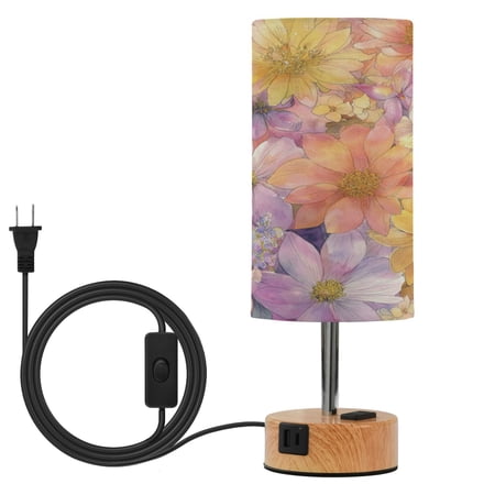 Touch Control Table Lamp with LED Bulb Bedside Lamp for Bedroom Living Room Summer Blossoms