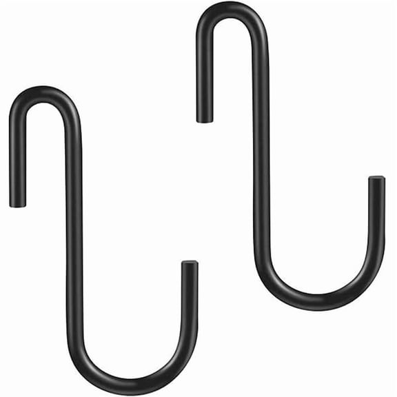 10 Pack Heavy Duty S Hooks Black S Shaped Hooks Hanging Hangers Hooks for Kitchen, Bathroom, Bedroom and Office: Pan, Pot, Coat, Bag, Plants(10 Pack/Black/Small)