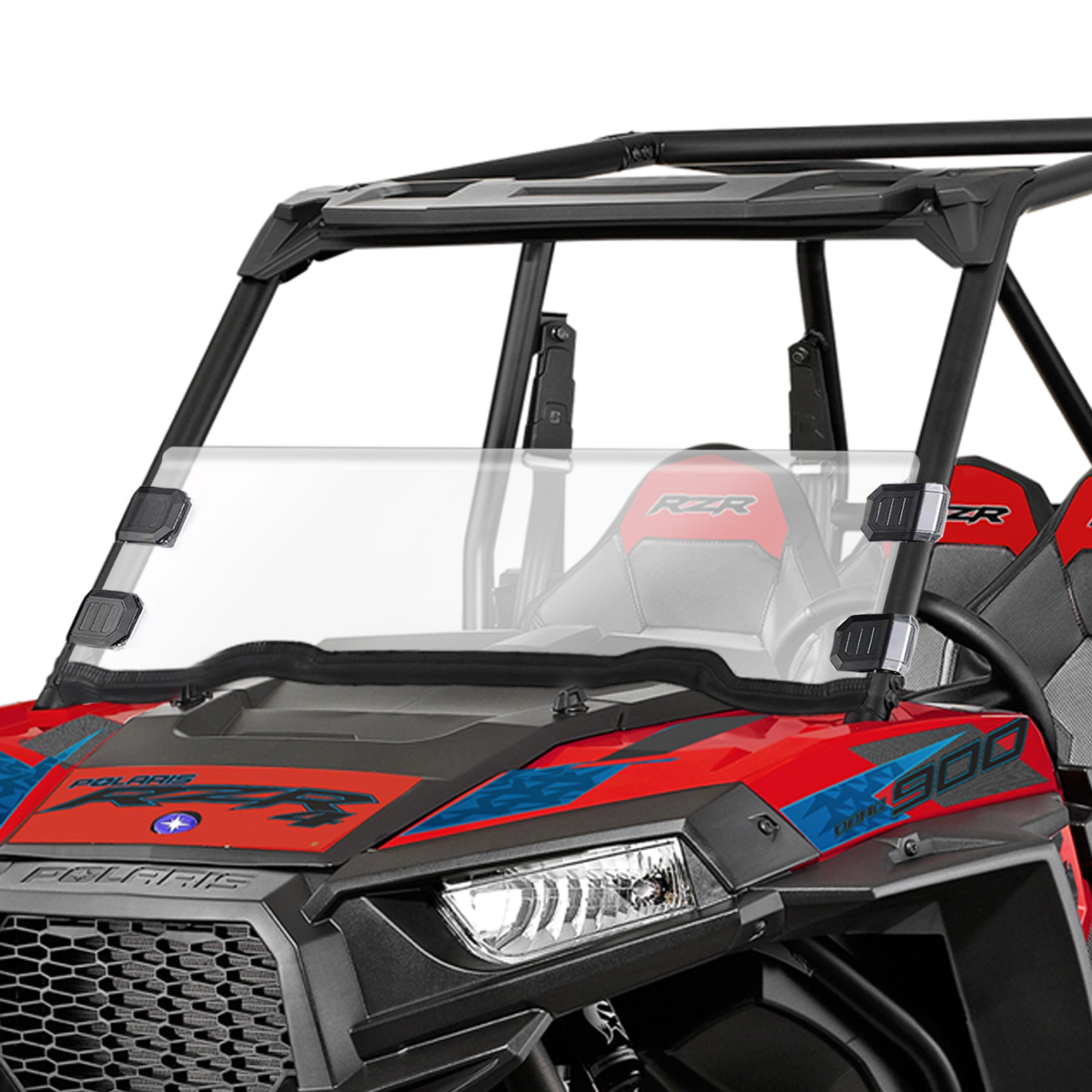 Full Clear Front Windshield with Hardware Set For Polaris RZR 570 800 900 S RZR4