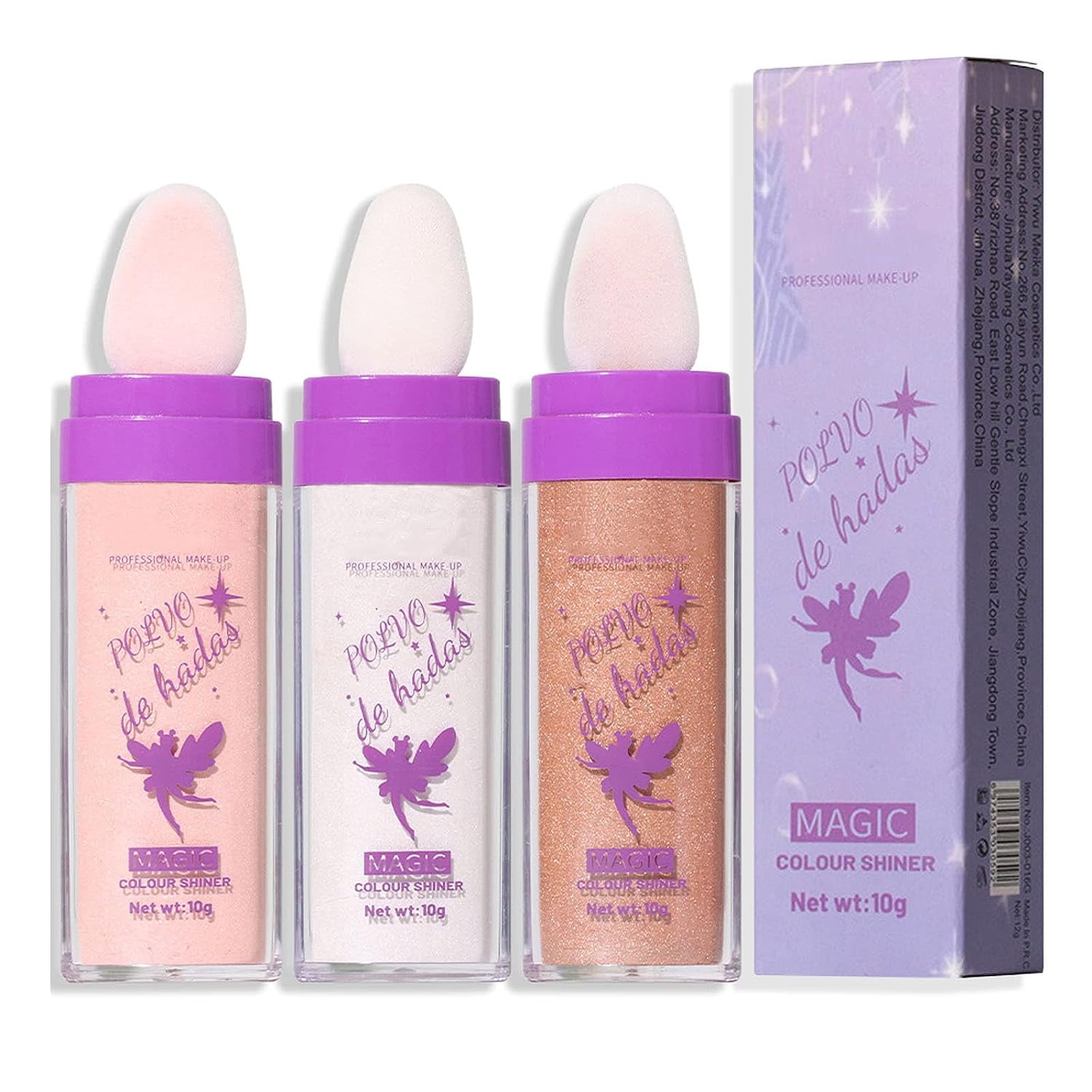 Polvo De Hadas Highlighter Powder Stick Makeup,Body Brightens Shimmer