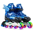thumbnail image 1 of Graflsoa Patins en Ligne Lumineux pour Enfants et Adultes - Roues en PU Ajustables, Roulements ABEC-7, Cadre en Aluminium, Taille m, Bleu (Aucune Pile Requise), 1 of 6