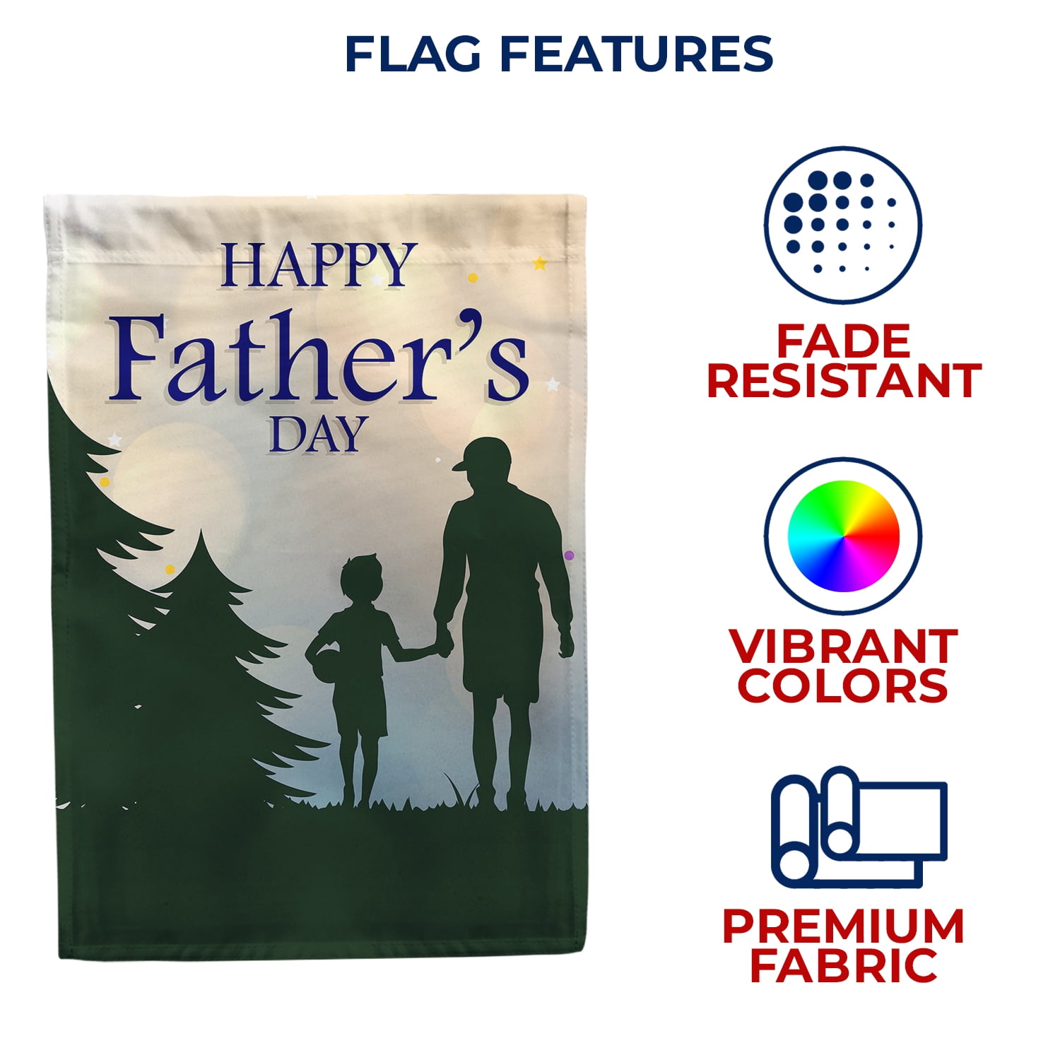 America Forever Father's Day House Flag - Childhood Memories Of Dad - World's Best Dad - Happy Father's Day Love- 28 x 40 Inches - Seasonal Yard Outdoor Decorative Double Sided Flag