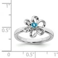 thumbnail image 5 of Sterling Silver Polished Blue Topaz Flower Ring, 5 of 5