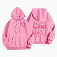 thumbnail image 2 of Towmus Cute Pink Flower Hoodie for Woman Preppy Sweatshirts Trendy Puff Print Letter Graphic Hoodies Casual Pullover Tops, 2 of 5
