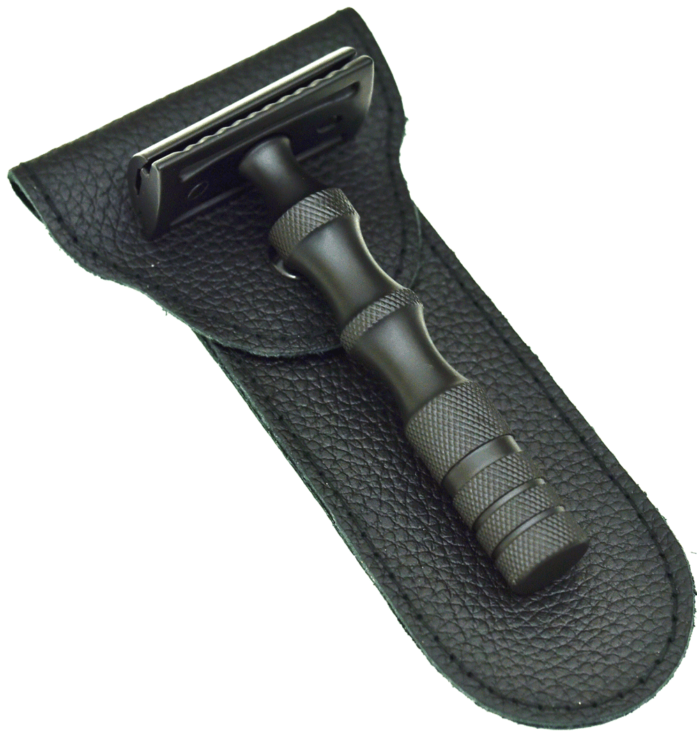 BLACK, German Stainless SAFETY RAZOR + 50 RAZOR LORD BLADES, Double Edge Shaving Razor,