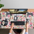 thumbnail image 4 of Long Mouse Pads for Desk,Boston Terrier Dog with Flower Desk Mats on Top Of Desks, Desk Mouse Pad Extra Large with 3mm Non-Slip Base and Stitched Edge for Gaming,Office,Work,Home 47.3"x23.6", 4 of 6