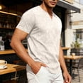 thumbnail image 3 of Ohufall Men's T-shirts Pullover Short Sleeve Loose T-Shirt V-neck Solid Color Casual Tshirts, 3 of 5