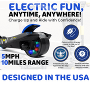 KIMI Foldable 3-Wheel Electric Scooter for Kids, Adjustable, Age 2-9, 5Mph, Lights, 10 Miles Range, Charger Included
