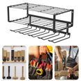 thumbnail image 2 of Power Tool Holder Cordless Drill Organizer Wall Mount Black - Storage Rack for Workshop Garage, 2 of 8