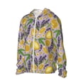 thumbnail image 2 of Logiee Lavender Flowers Print Men's Women Light Jacket Full Zip Sun Protection Hoodie Long Sleeve Sun Shirts for Men Hiking Fishing Zip Pockets-Small, 2 of 8
