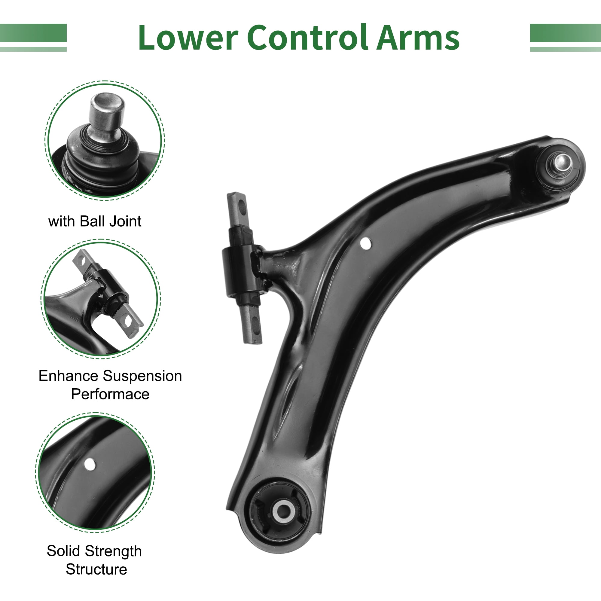 Unique Bargains 12pcs Front Suspension Kit Lower Control Arm Inner Outer Tie Rod End Front Rear Sway Bar Link for Nissan Rogue 2008-2013