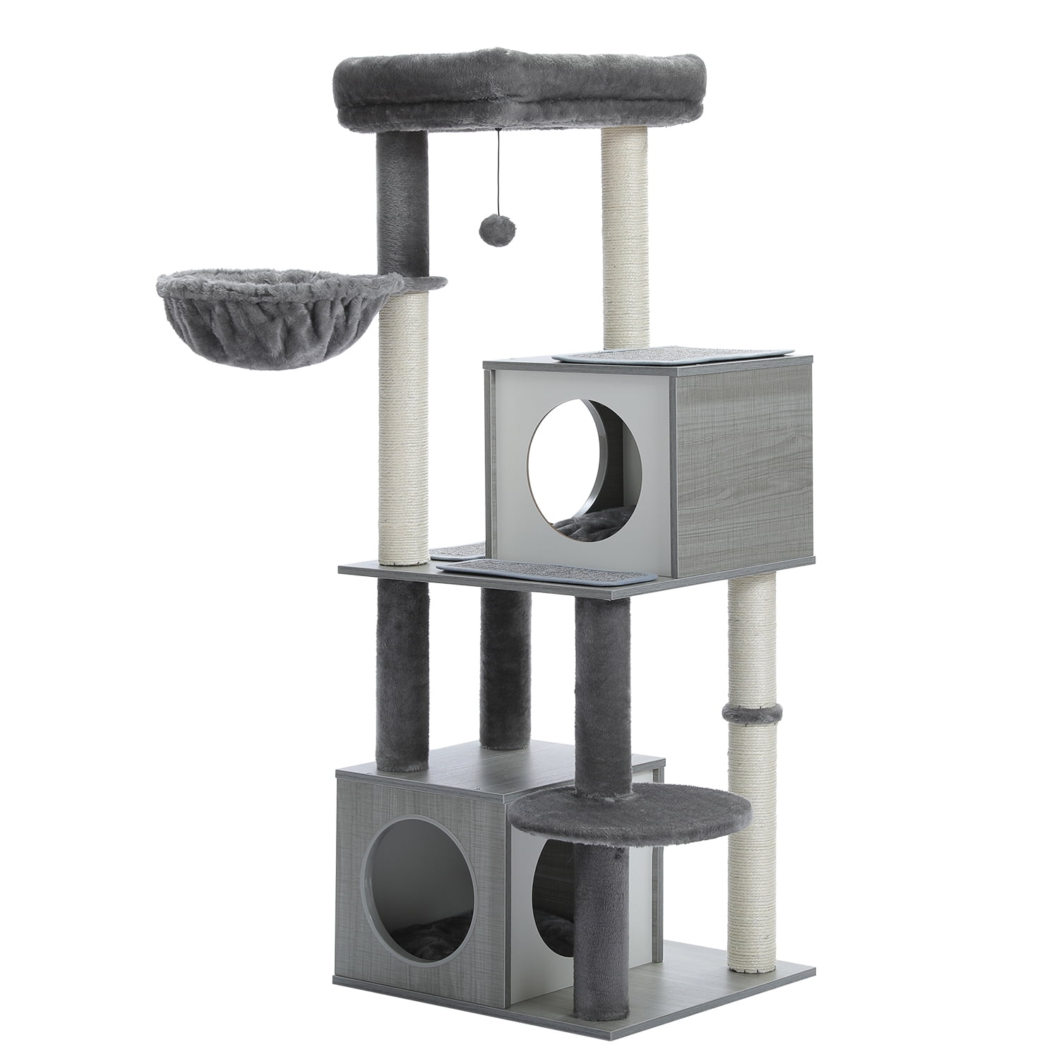 Pefilos Cat Tree for Indoor Cats, 51" Cat Condo for Adult Cats with Scratching Posts, Cat Tree House, Gray Pefilos Cat Tree for Indoor Cats, 51" Cat Condo for Adult Cats with Scratching Posts, Cat Tree House, Gray