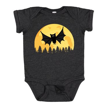 Inktastic Halloween Bat with Moon Boys or Girls Baby Bodysuit