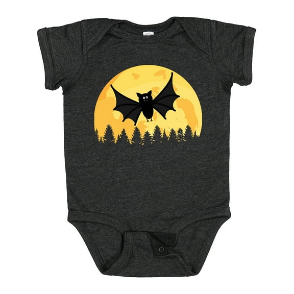Inktastic Halloween Bat with Moon Boys or Girls Baby Bodysuit