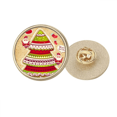 thumbnail image 1 of Broche de oro metálico circular Feliz árbol de Navidad, 1 of 3
