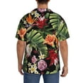 thumbnail image 5 of KLL Watercolor Tropical Flowers Print Men's Shirt Short Sleeve Button Down Summer Cuba Beach Shirts- 4X-Large, 5 of 7