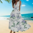 thumbnail image 2 of Ruyang Casual Dresses for Women, 2024 Womens Summer Wrap V Neck Sleeveless Maxi Dress,Trendy Boho Floral Dress Beach Sundress, 2 of 6