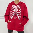 thumbnail image 2 of Chaqueta con capucha Punk suelta con cremallera y estampado de Halloween para mujer, abrigo, sudaderas con capucha, abrigo Pompotops qwe15353, 2 of 8