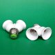 thumbnail image 2 of 3pcs E27 to 2 E27 Lamp Base Fireproof Material Holder Converter Extender Socket Y Shape Splitter Adapter Light Base for LED Bulb (White), 2 of 3
