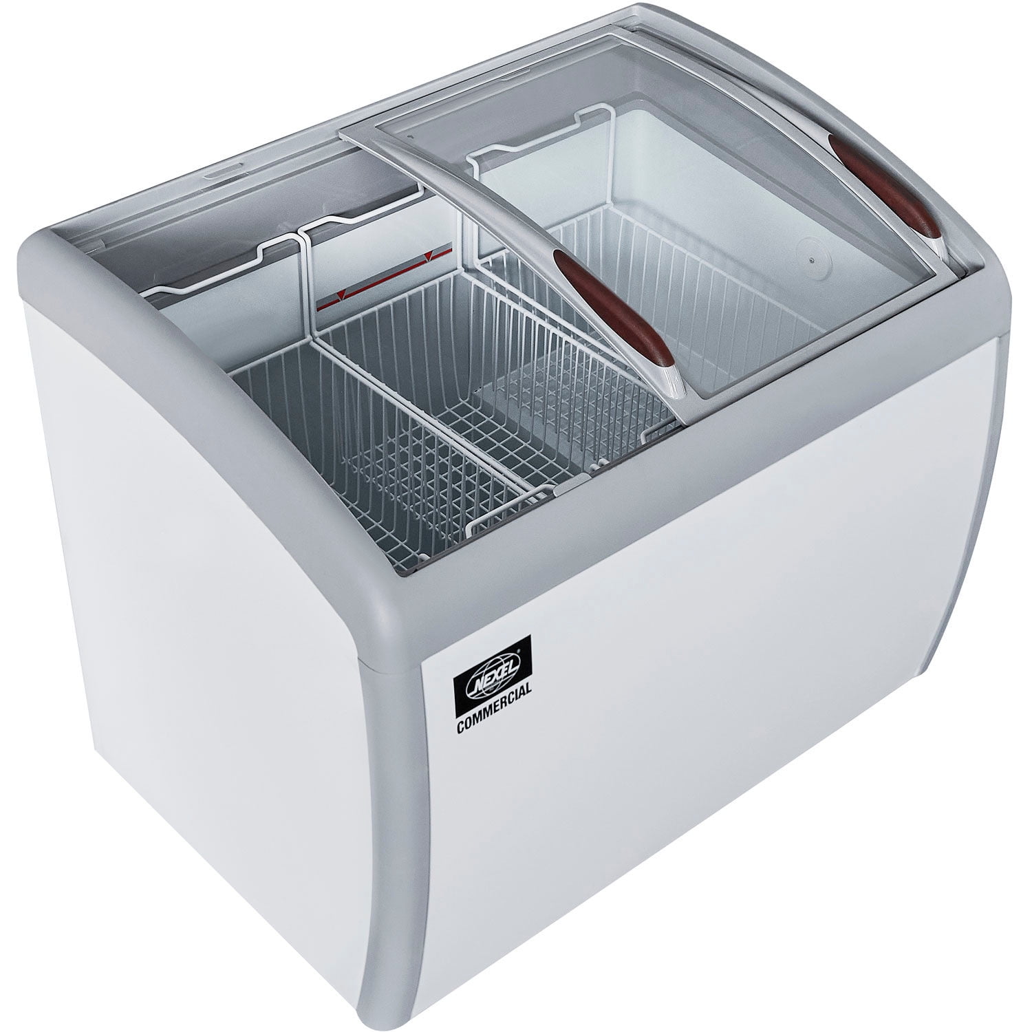 Nexel Ice Cream Freezer, Curved Glass Lid, 39"W