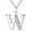 Silver W, variant on Sunjoy Tech Necklace Popular Silver Plating Copper English Letters Rhinestone Pendant Chain for Party