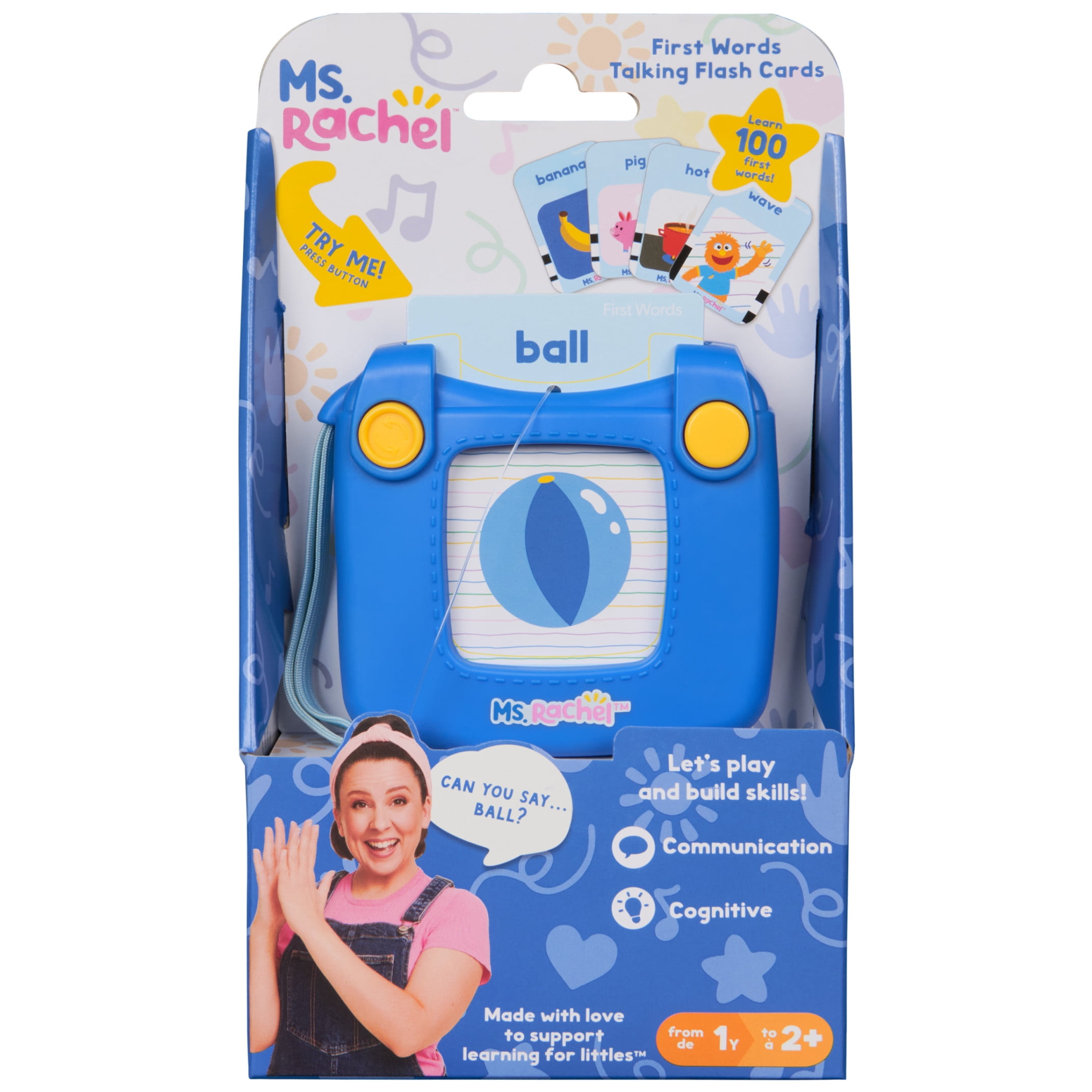 Ms. Rachel First Words Talking Flash Cards with Electronic Reader, 100 Words for Infants Ages 1 and up