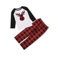 thumbnail image 1 of Conjuntos de pijamas familiares a juego Pijamas navideños con camiseta estampada y ropa de descanso con parte inferior a cuadros 110-(4-5t) Rojo Verde Cocina, Decoración y Otros, 1 of 5